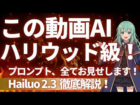 【プロンプト全公開】この動画AI、ハリウッド級！Hailuo 2.3 徹底解説