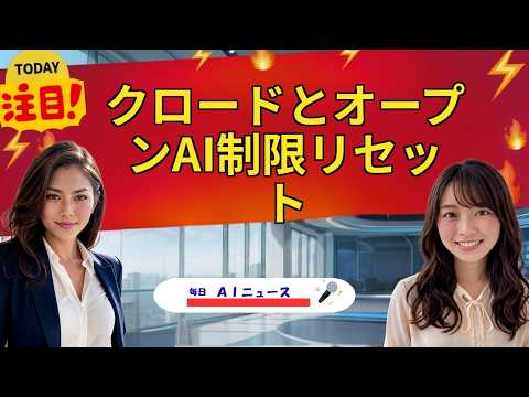 【AIニュース】クロードとオープンAI制限リセット | 2026年07月17日