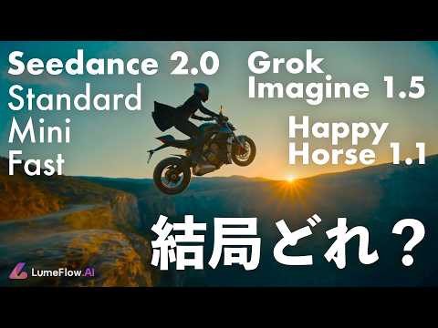 【最速比較】AI動画の新王者！Seedance 2.0 Mini vs Grok 1.5 vs Happy Horse 1.1 徹底比較｜LumeFlow AI