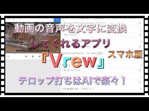 動画の音声を文字に変換してくれるスマホアプリ『Vrew』無料で使用出来る　テロップ打ちはAIで楽々！YouTuber必見！作業効率up!