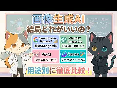 【決定版】自分に合うのはどれ？話題の画像生成AI 4選を徹底比較！【Gemini / ChatGPT / PixAI / Canva】