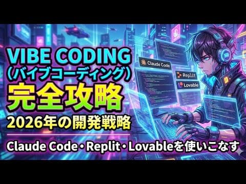 Vibe Coding（バイブコーディング）完全攻略｜Claude Code・Replit・Lovableを使いこなす2026年の開発戦略