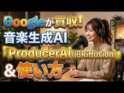 【動画解説】音楽生成AI｢ProducerAI(旧Riffusion)｣をGoogleが買収・使い方