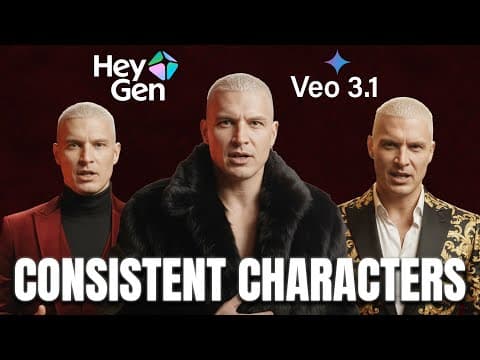 How To Create 100% Consistent Characters with Veo 3.1 &amp; HeyGen (AI workflow)