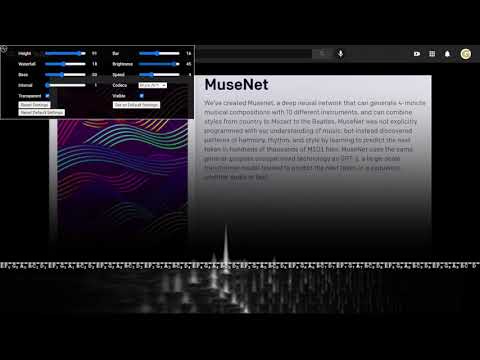 AIの「MuseNet」作曲の「ショパン風トルコ行進曲」をYouTube Musical Spectrumで視覚化するとこんな感じ