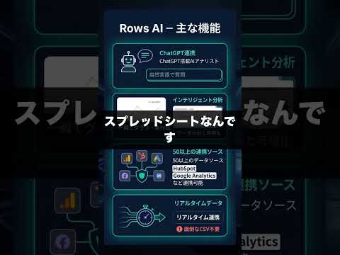 Rows AIを60秒で解説 #データ分析 #AI #Shorts
