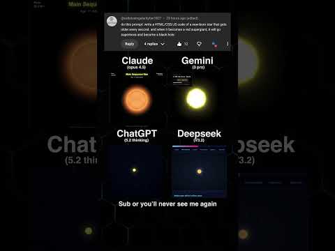 16 ChatGPT vs Gemini vs DeepSeek vs Claude — Star Life to Black Hole Animation (HTML/CSS/JS)