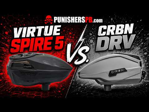 CRBN DRV Loader vs Virtue Spire 5 // Battle of the High-End Electronic Paintball Loaders!!