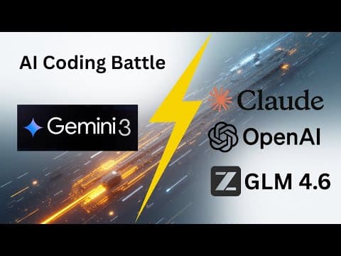 Gemini 3 Pro vs Claude vs OpenAI vs GLM 4.6 — The Ultimate AI Coding Showdown!