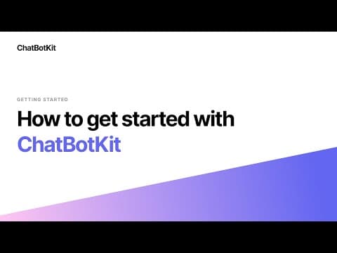 How to get started with ChatBotKit