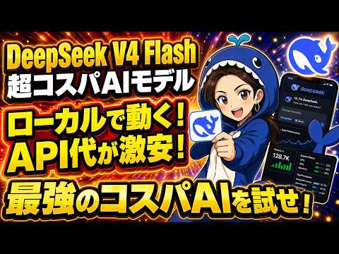 DeepSeek V4 Flashを実機検証｜Opus 4.8の97%を1/89の料金で