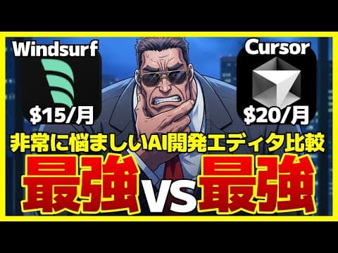 【頂上決戦】WindsurfとCursorを徹底比較！非常に悩ましい本当におすすめできるAIエディタ