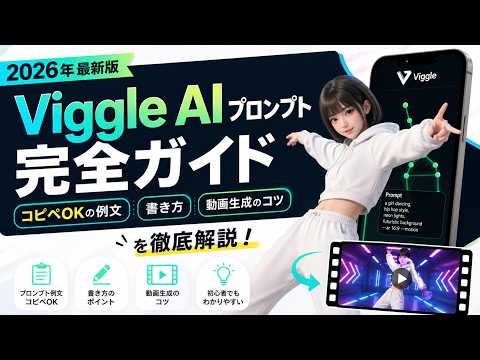 【2026年最新版】Viggle AIプロンプト完全ガイド｜コピペOKの例文と高品質な動画生成のコツ