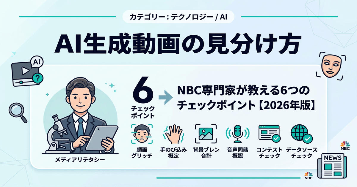 AI生成動画の見分け方 ― NBC専門家が教える6つのチェックポイント【2026年版】