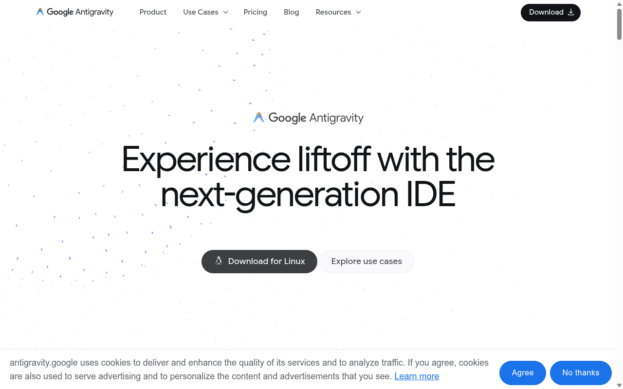 Google Antigravity 公式サイト